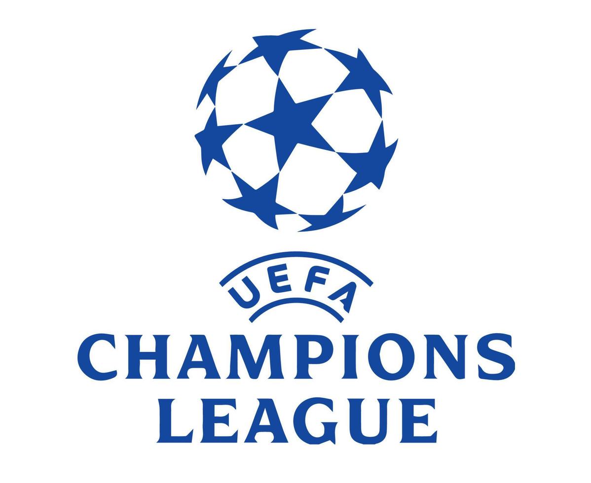 Champions League Logo Symbol blaues Design Fußball Vektor europäische Länder Fußballmannschaften Illustration mit weißem Hintergrund