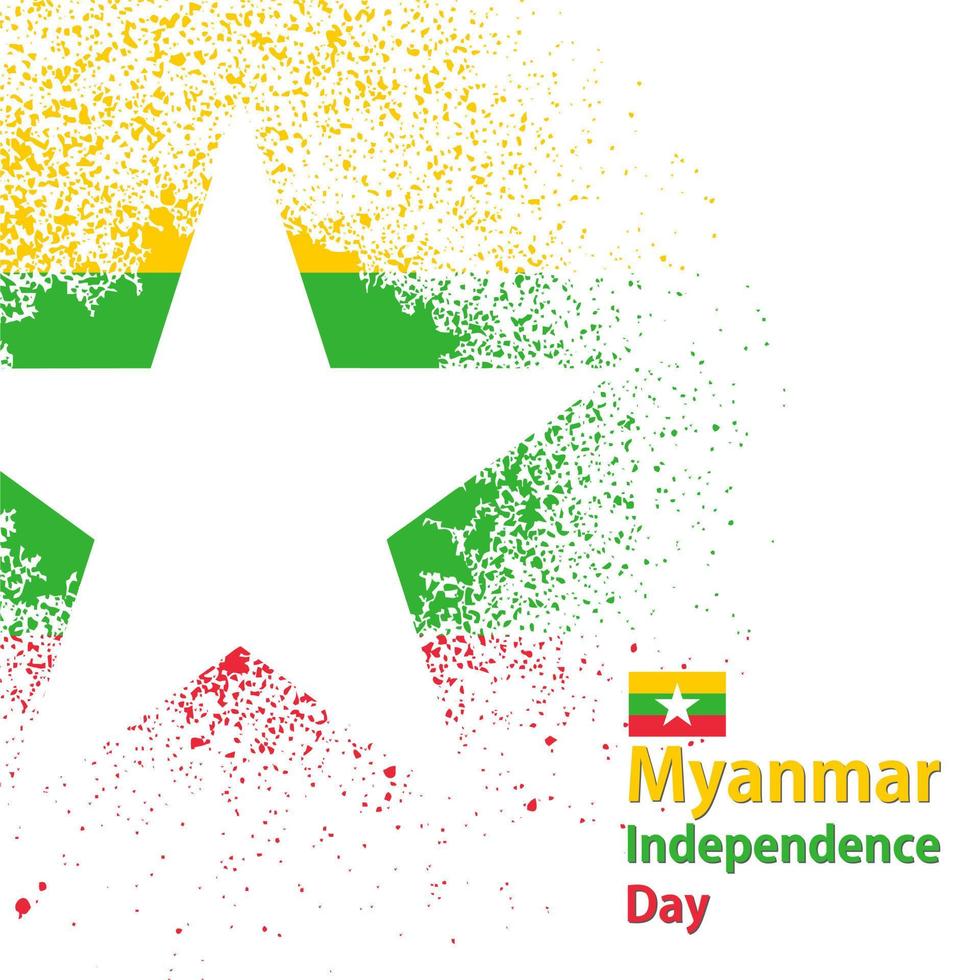 Design von Vektorvorlagen zum Unabhängigkeitstag von Myanmar vektor
