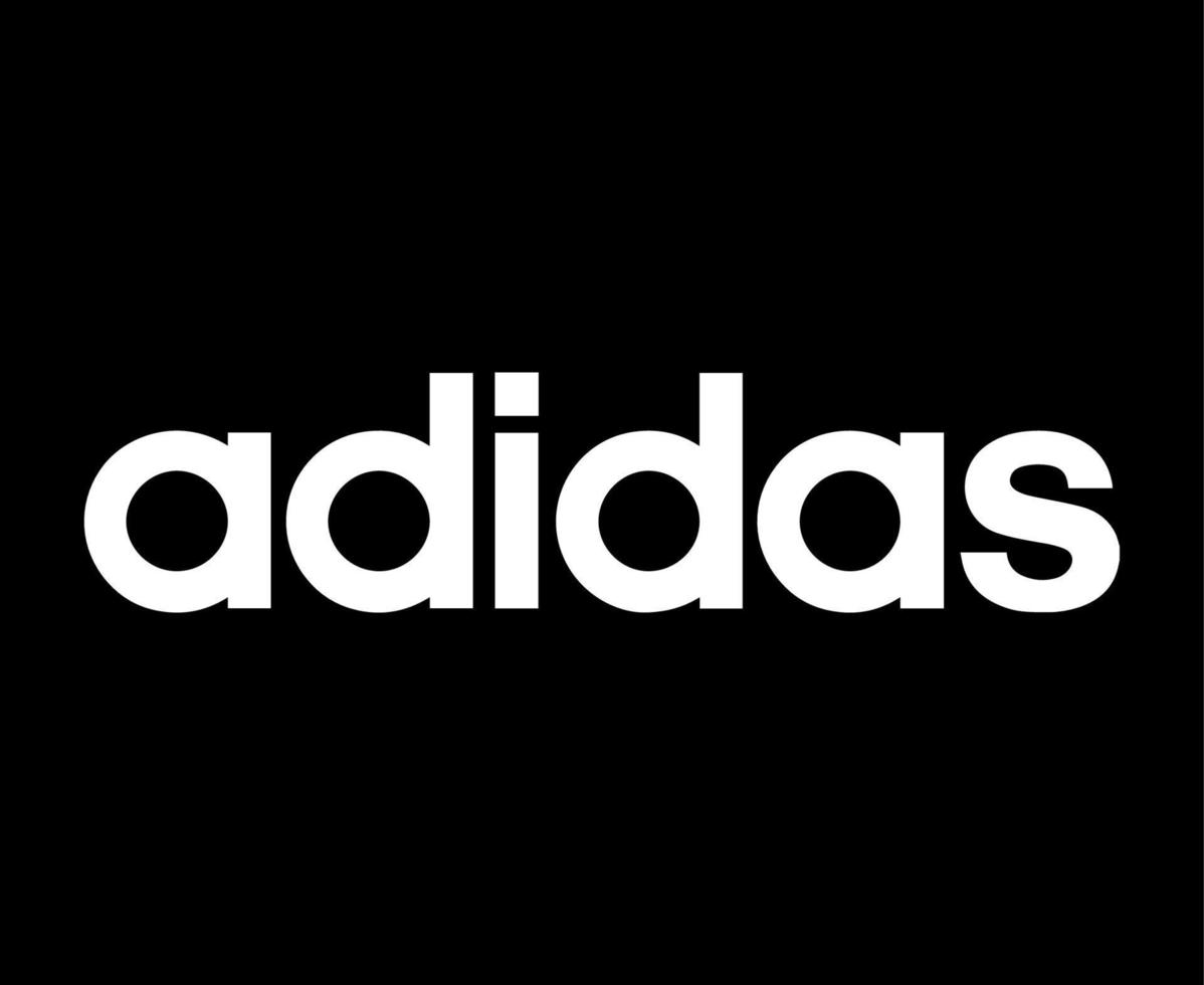 adidas Namenssymbol Logo weiße Kleidung Design-Symbol abstrakte Fußball-Vektor-Illustration mit schwarzem Hintergrund vektor