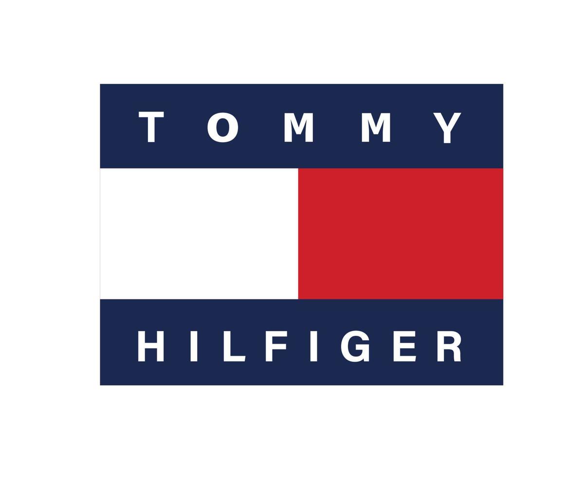 Tommy hilfiger symbol logotyp kläder röd och blå design ikon abstrakt fotboll vektor illustration med vit bakgrund