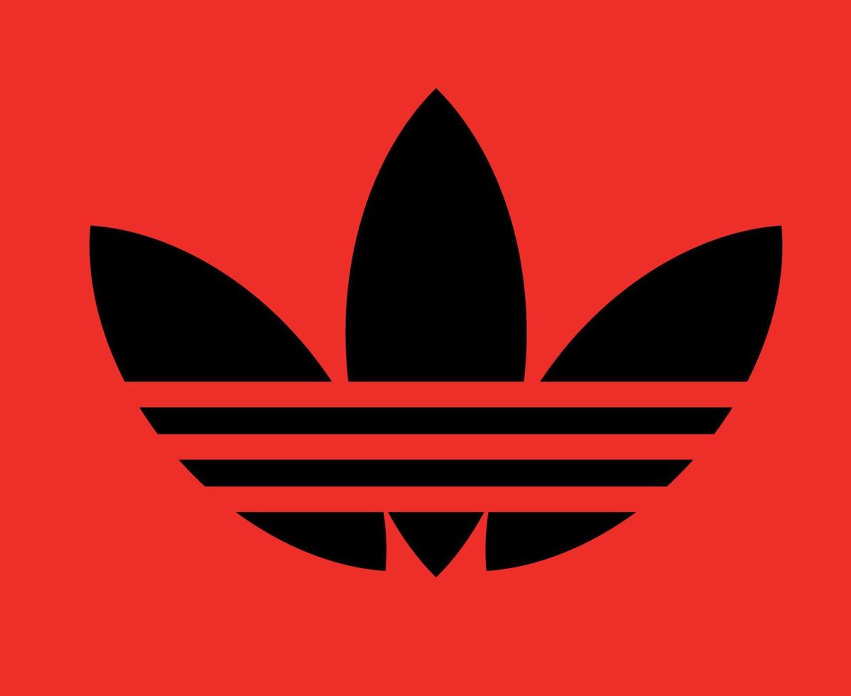 adidas Symbol Logo schwarze Kleidung Design Symbol abstrakte Fußball-Vektor-Illustration mit rotem Hintergrund vektor