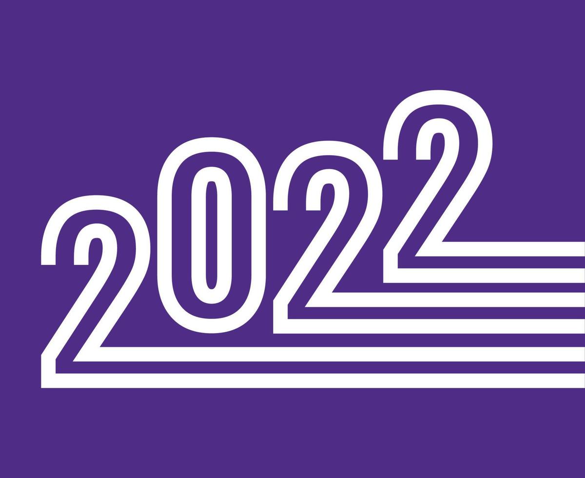 abstrakte frohes neues Jahr 2022 Illustration Vektordesign weiß und lila vektor