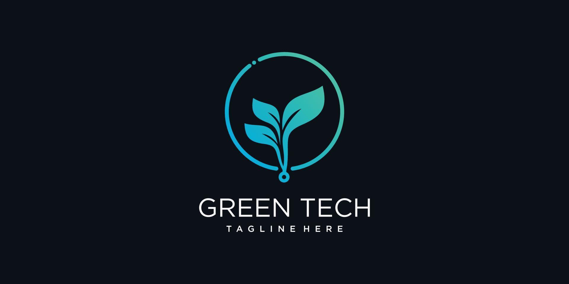 Natur-Logo-Design mit Premium-Vektor im modernen Technologiestil vektor