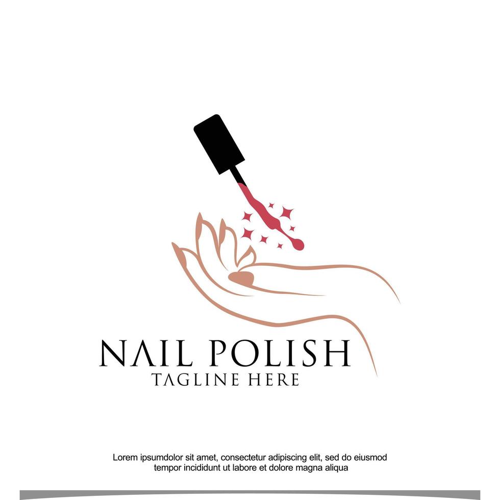 Nagellack-Vektor-Icon-Logo-Design Premium-Vektor vektor