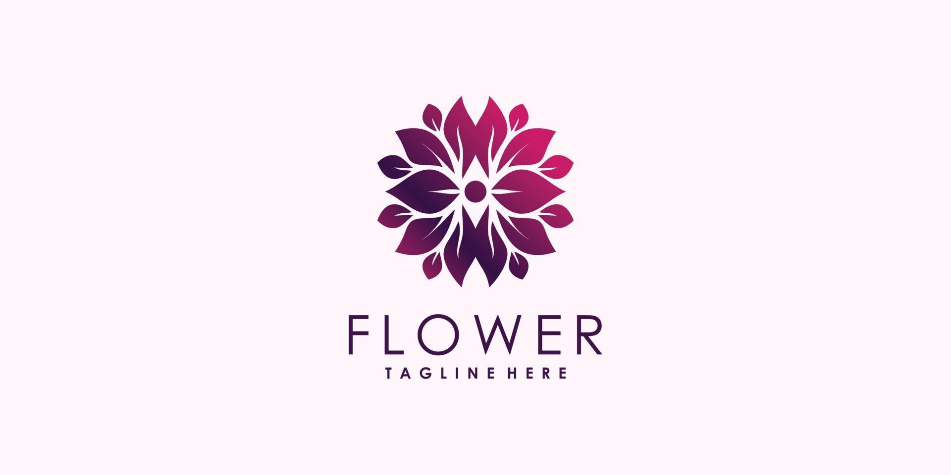 blomma logotyp design med kreativa koncept premium vektor