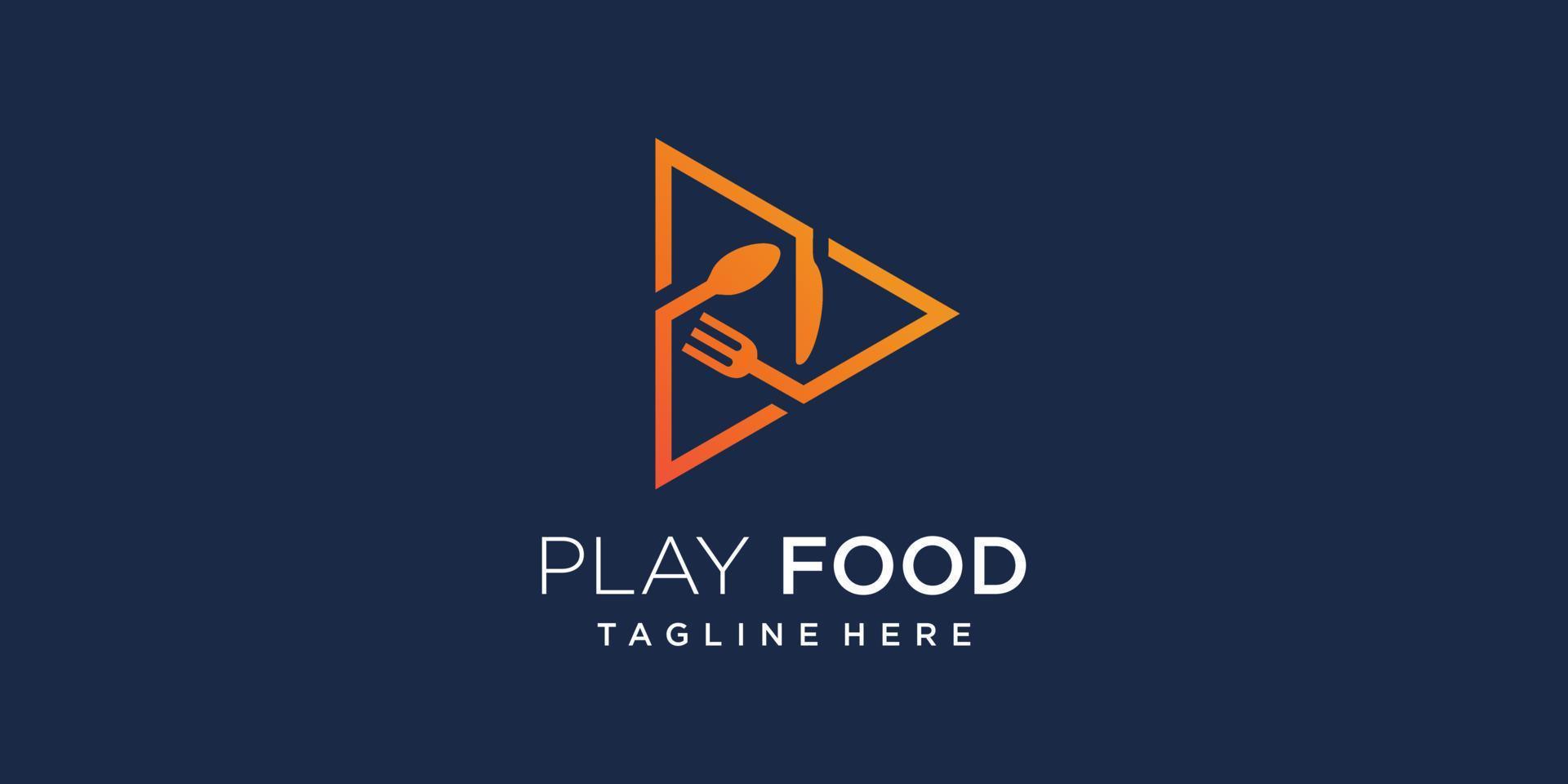 Food-Play-Logo-Design mit modernem kreativem Konzept-Premium-Vektor vektor
