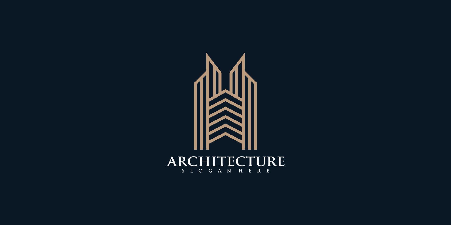 architektur immobilien logo elegante einfache linie kunst premium vektor