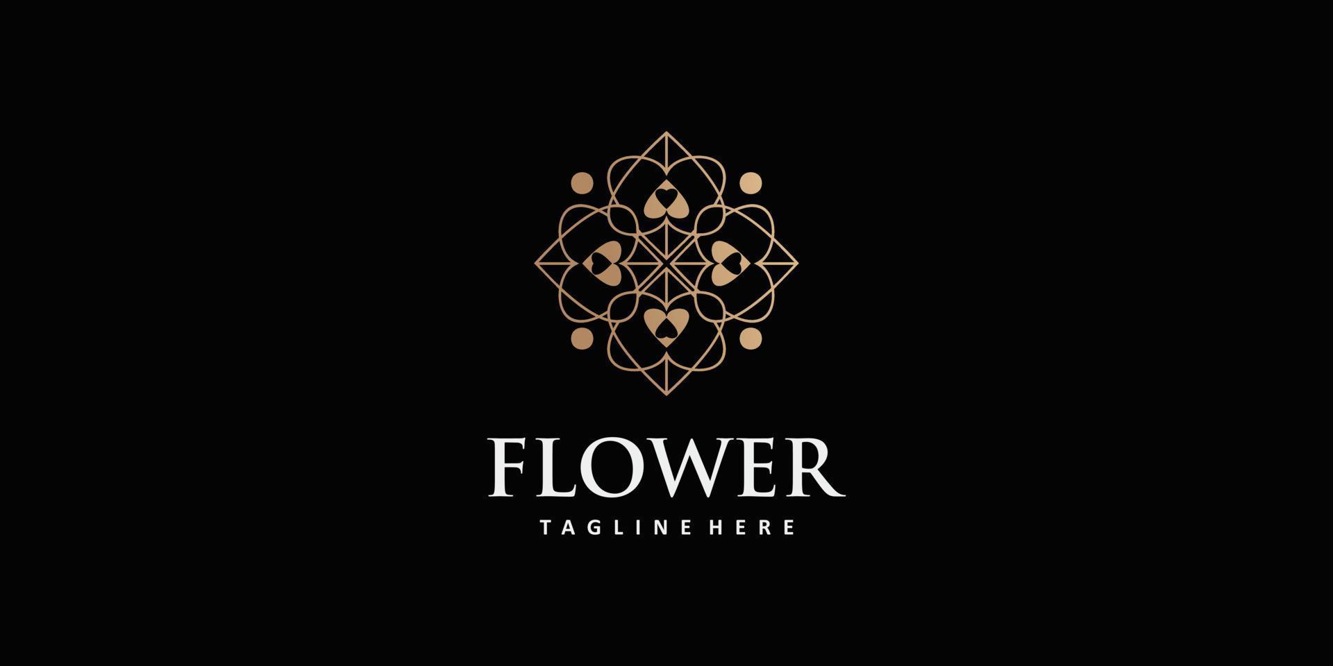 Blumen-Logo-Design einfacher und einzigartiger Premium-Vektor vektor