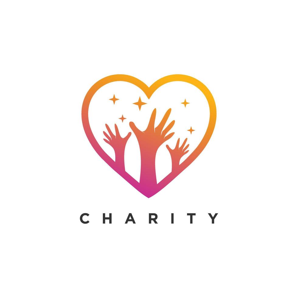Charity-Icon-Vektor mit modernem Element-Konzept-Logo-Design-Premium-Vektor vektor