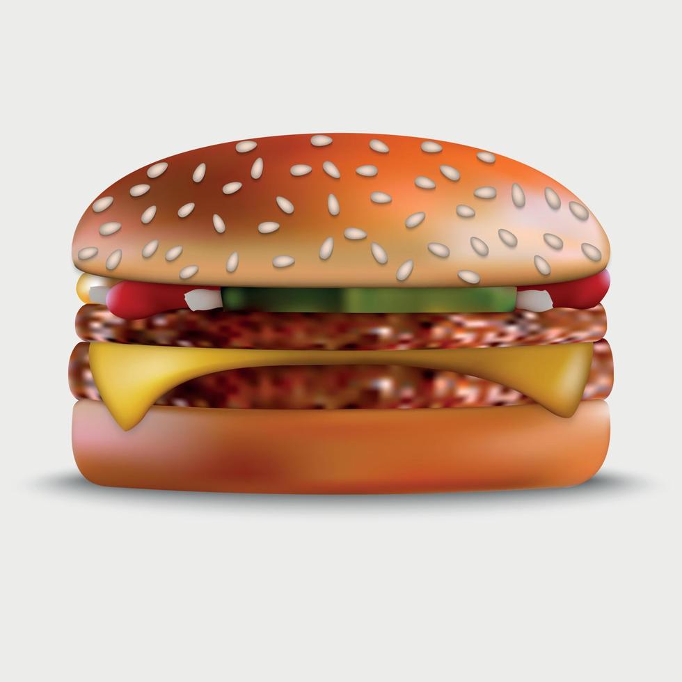 Burger auf weißem Hintergrund vektor