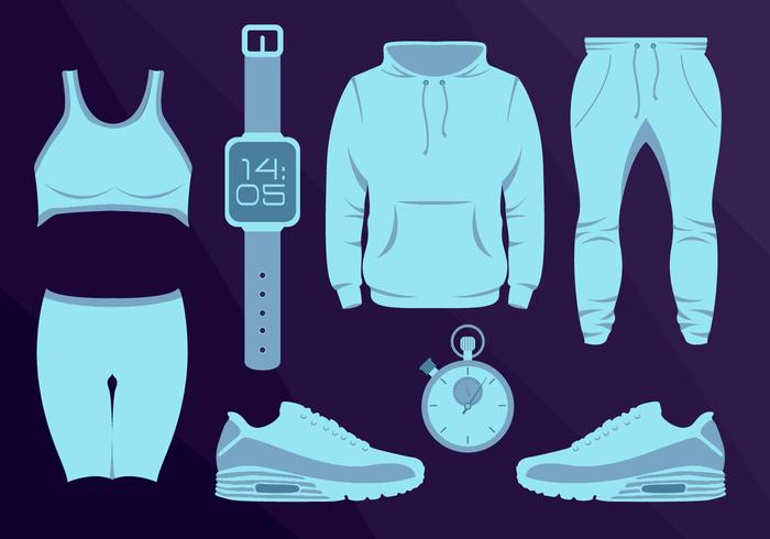 Sport Wear Equipament läuft Vektor-Illustration vektor