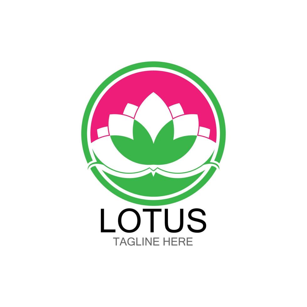 Lotusblumen-Design-Logo-Vorlage-Symbol vektor