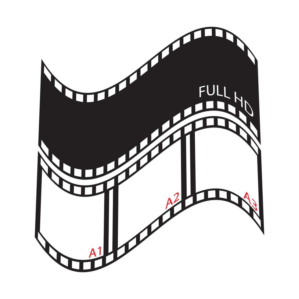 abstraktes Filmstreifen-Logo-Vorlage, Vektorgrafik-Design vektor