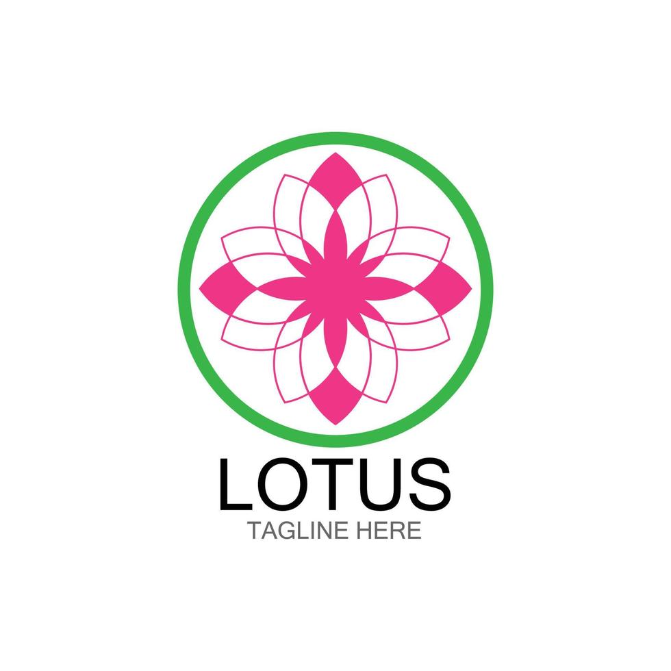 Lotusblumen-Design-Logo-Vorlage-Symbol vektor