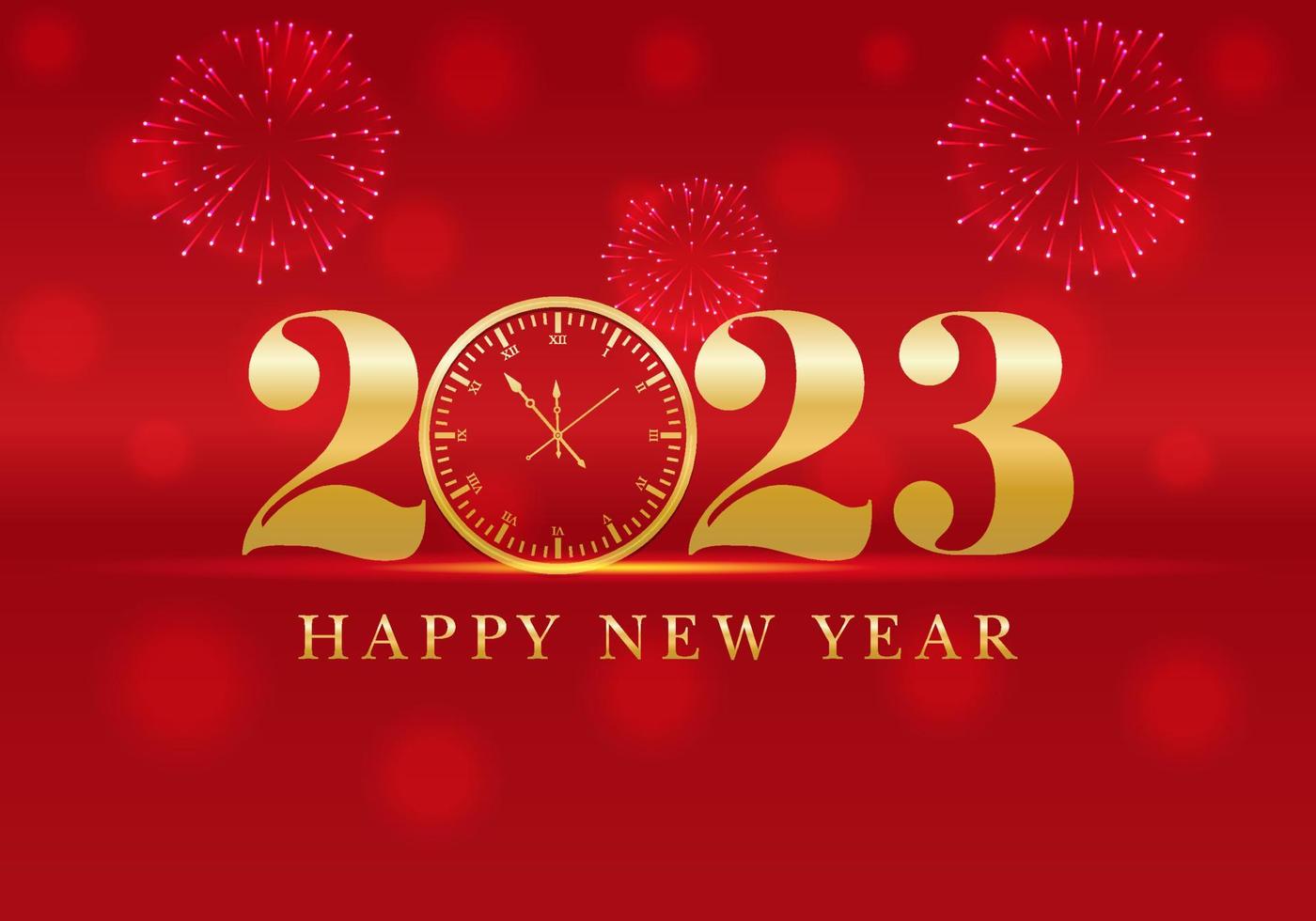 2023 Lycklig ny år bakgrund design. hälsning kort, baner, affisch vektor illustration