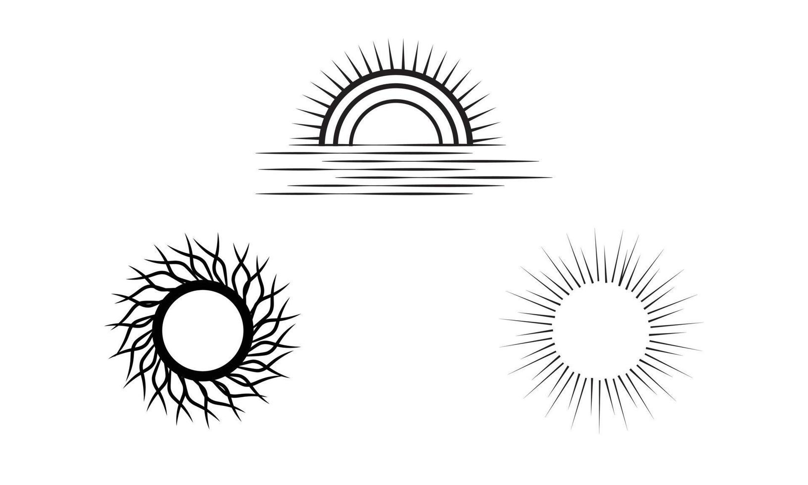 uppsättning av Sol vektor linje konst logotyp symbol design, abstrakt Sol bunt illustration design