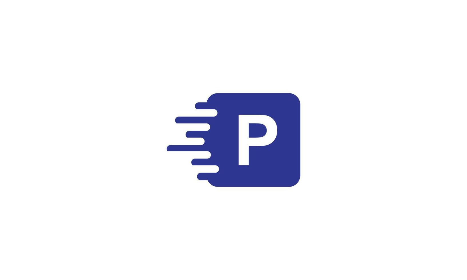 leverans logotyp engelsk alfabet brev p vektor design mall element för din Ansökan eller företag.