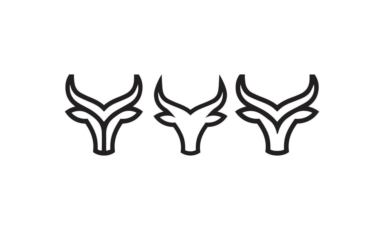 Stier-Vektor-Logo. lineares kuhsteak kreatives logo vektor