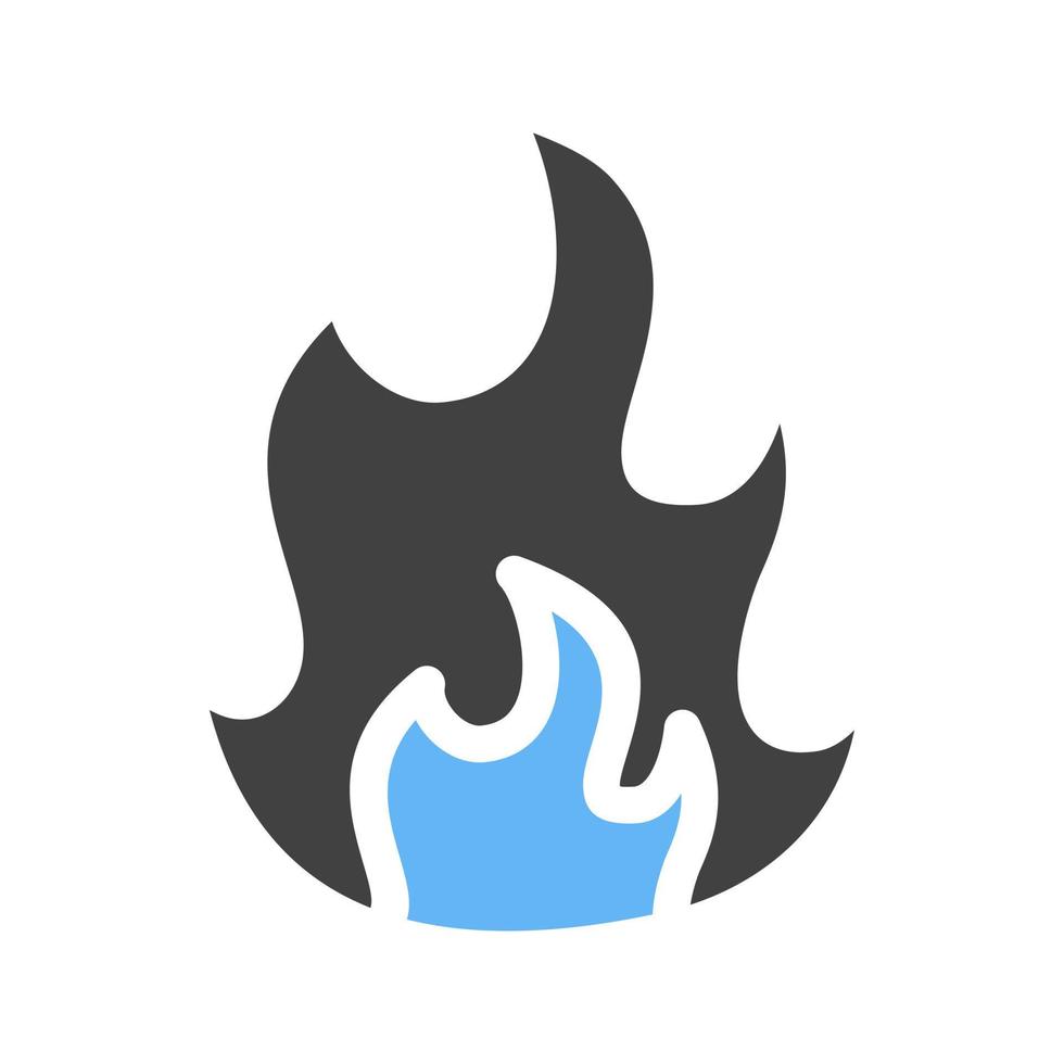 Flamme Glyphe blaues und schwarzes Symbol vektor