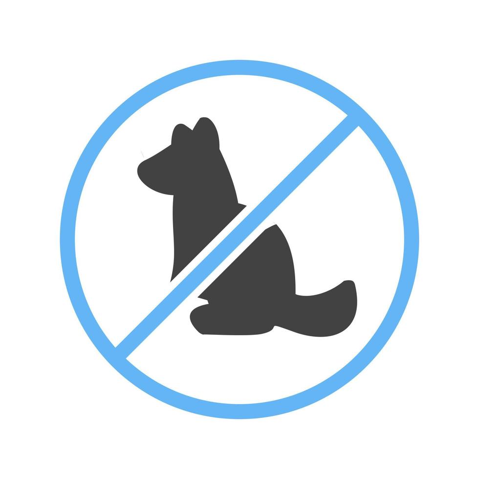 kein blaues und schwarzes Symbol für Haustierzeichen vektor