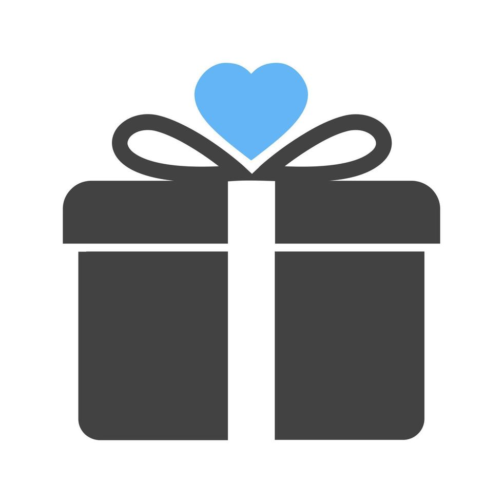 Geschenkbox-Glyphe blaues und schwarzes Symbol vektor