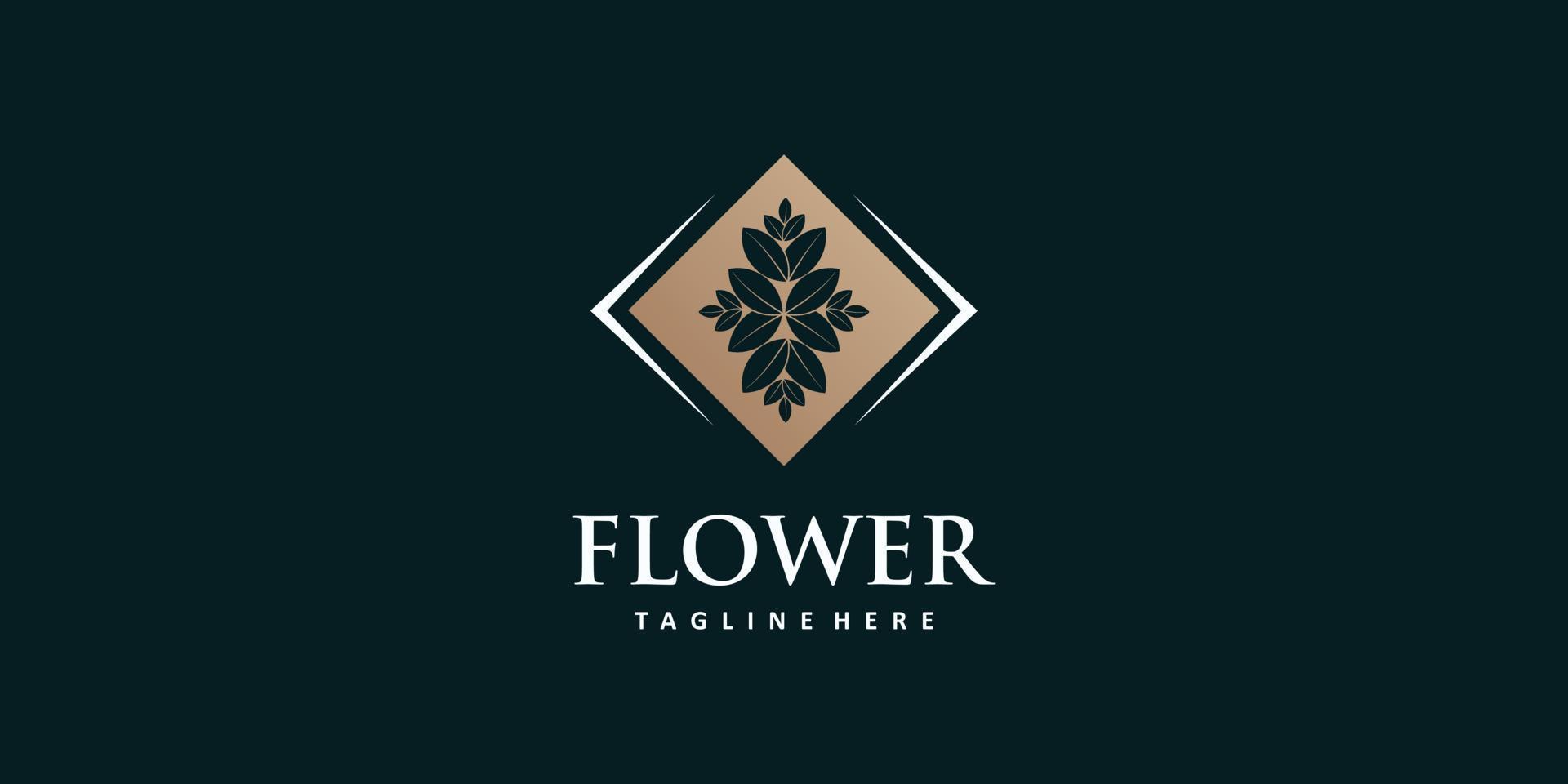 blomma logotyp design enkel och unik premie vektor