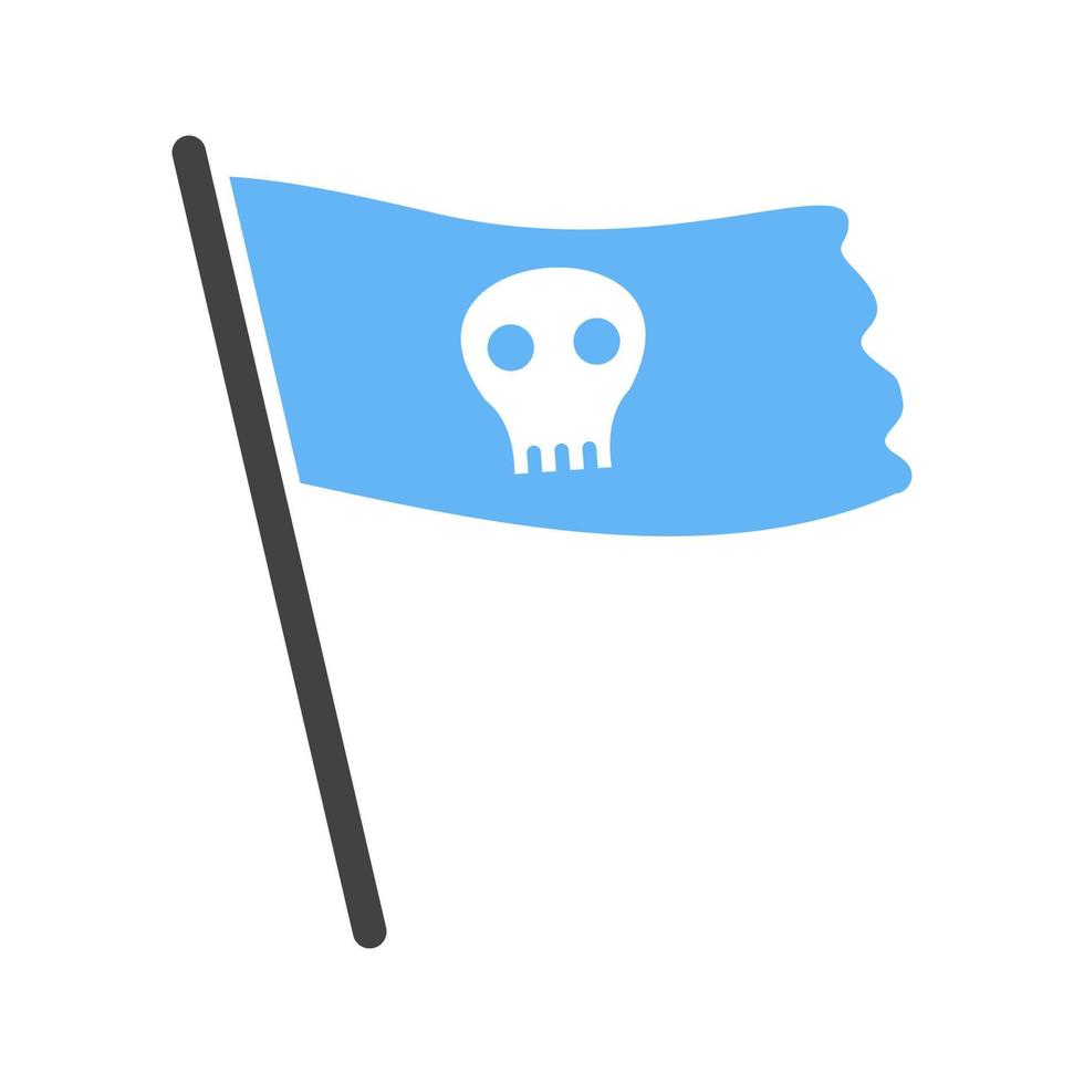 Piratenflagge ii Glyphe blaues und schwarzes Symbol vektor