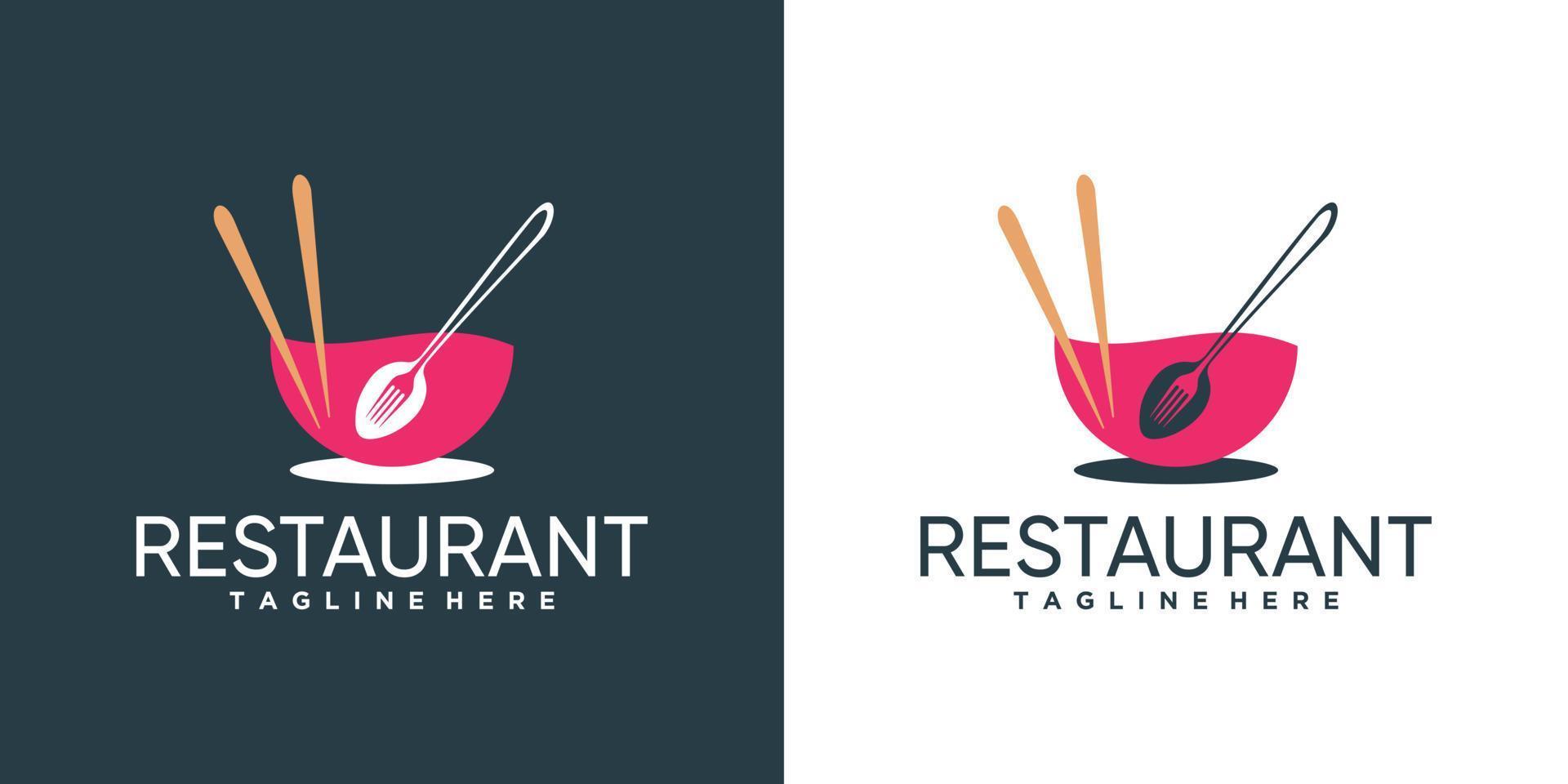 Lebensmittel-Resto-Logo-Design für Unternehmen oder Privatpersonen mit kreativem Element vektor