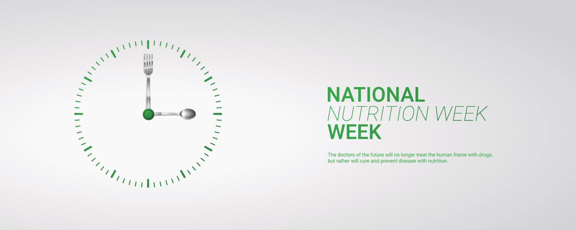 nationale Ernährungswoche, die jedes Jahr vom 1. bis 7. September begangen wird vektor