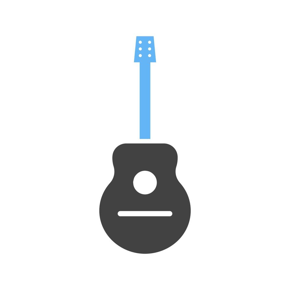 blaues und schwarzes Symbol für Gitarrenglyphe vektor