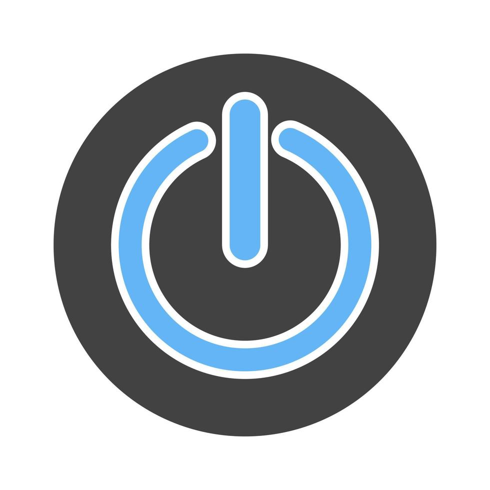 Power-Button-Glyphe blaues und schwarzes Symbol vektor