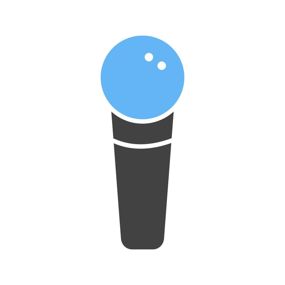 mikrofon glyf blå och svart ikon vektor