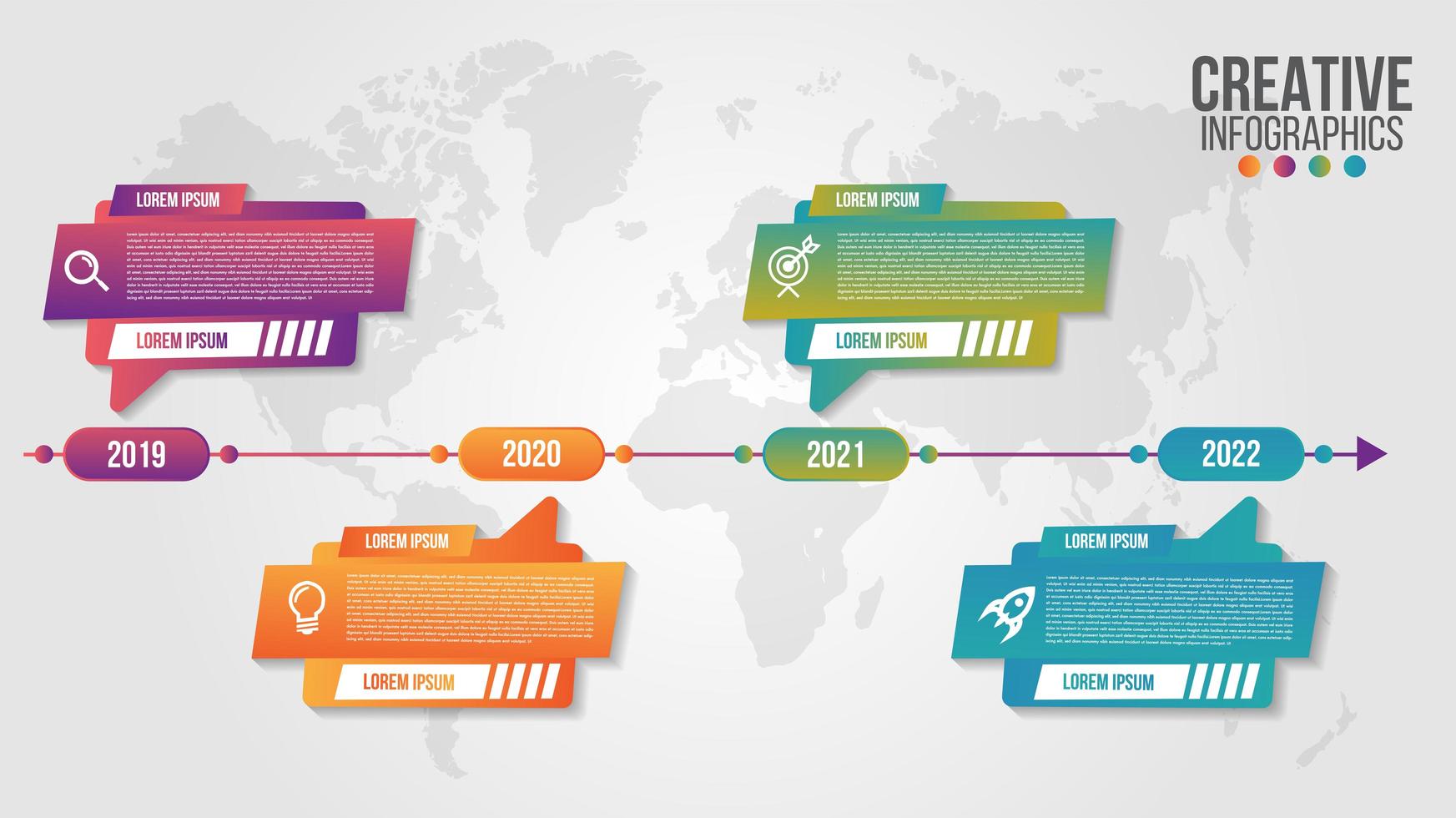 Infografik modernes Zeitleisten-Designgeschäft mit 4 Schritten vektor