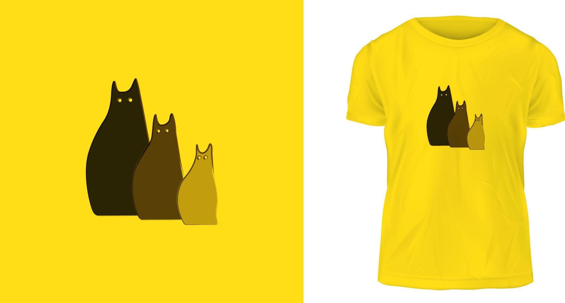 T-Shirt-Design-Konzept, Halloween-Katzen vektor