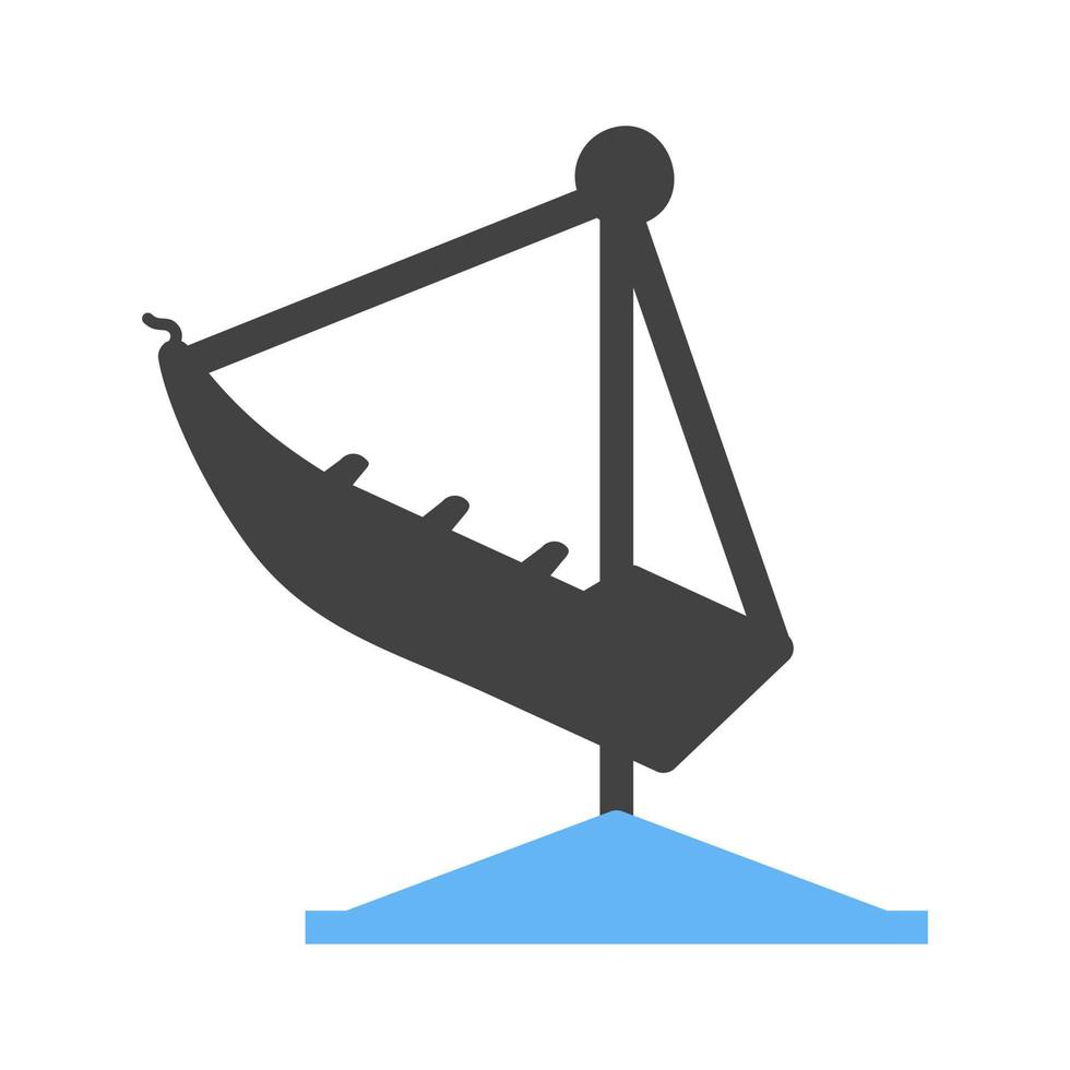Boot-Schaukel-Glyphe blaues und schwarzes Symbol vektor