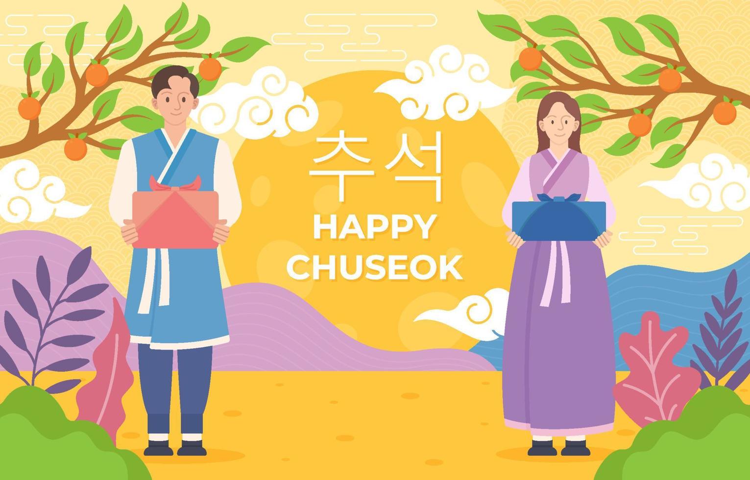 fröhliches chuseok-festkonzept vektor