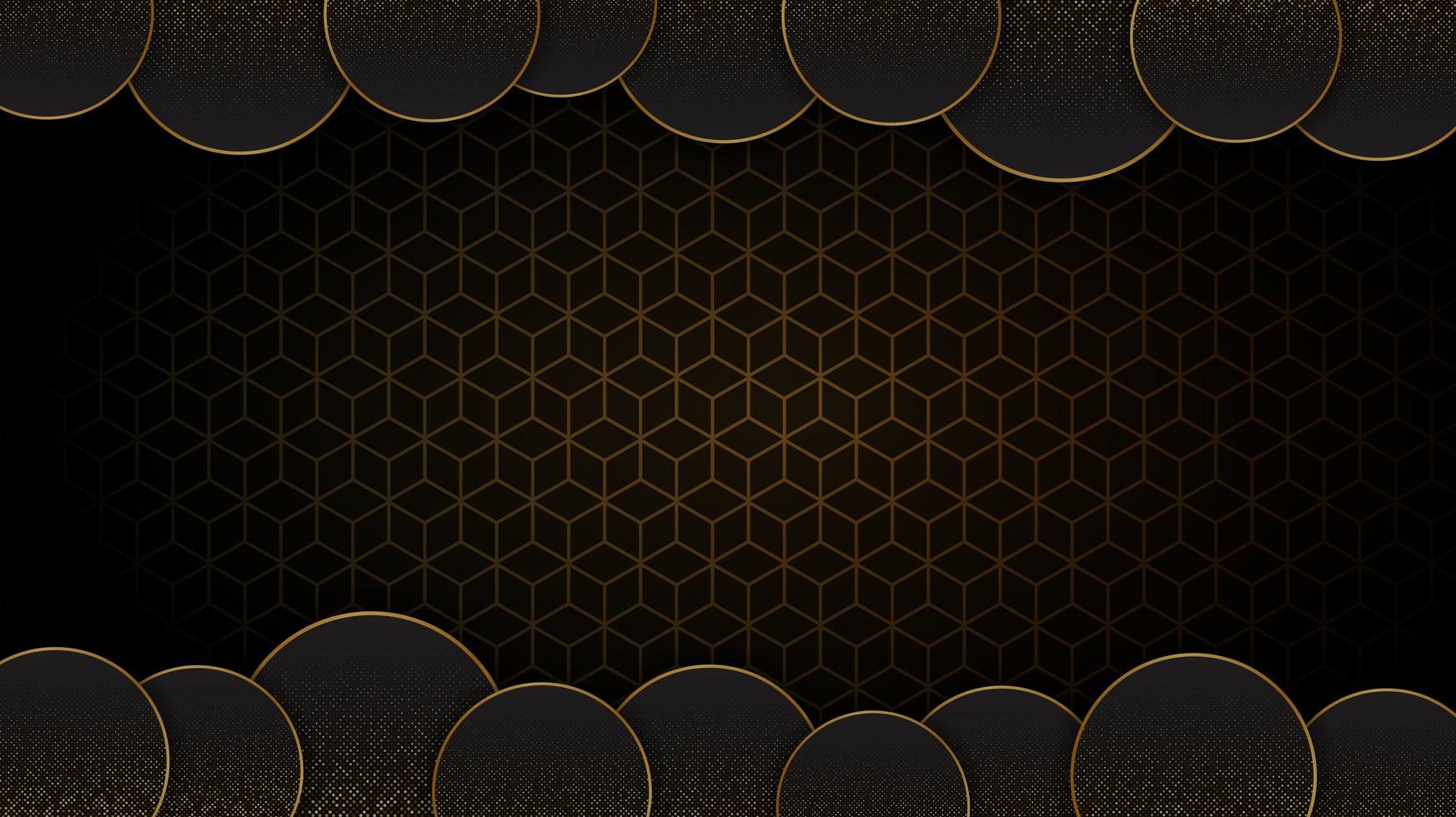 svart och guld cirkulär abstrakt bakgrund vektor