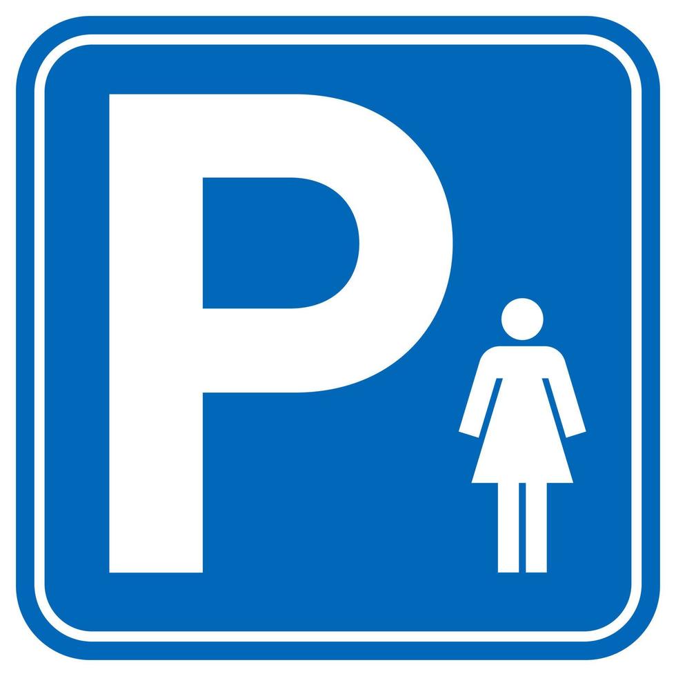 Frau Dame Parkplatz Zeichen vektor