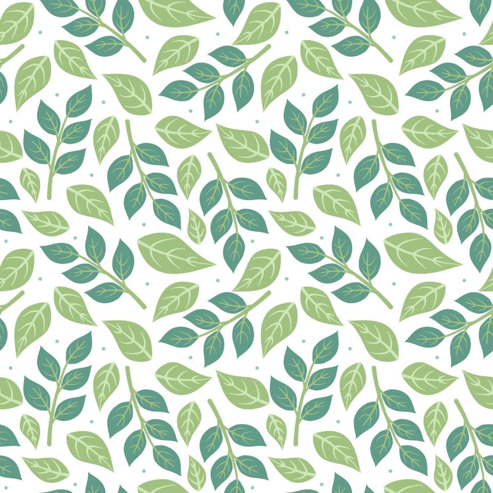 grüne Blätter nahtloses Muster vektor