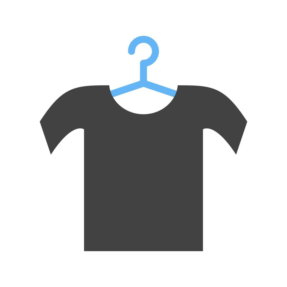 Hemd auf Kleiderbügel Glyphe blaues und schwarzes Symbol vektor