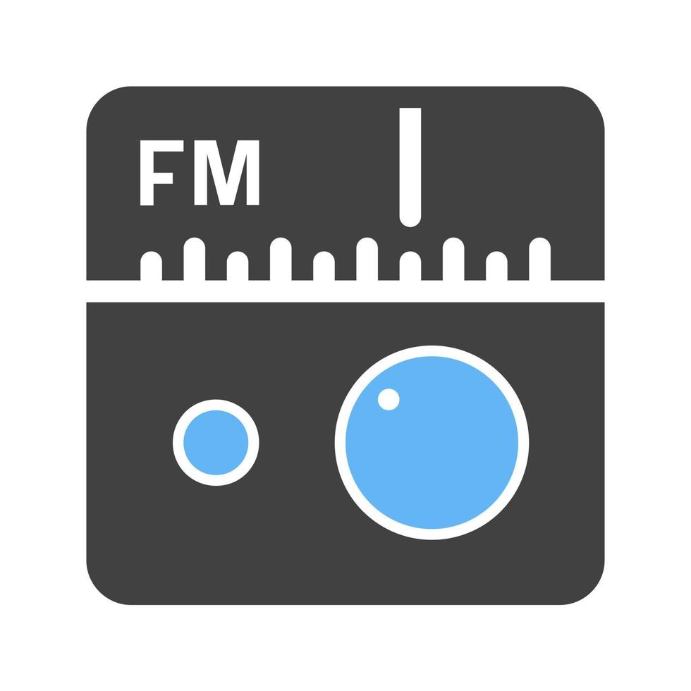 UKW-Radio-Glyphe blaues und schwarzes Symbol vektor