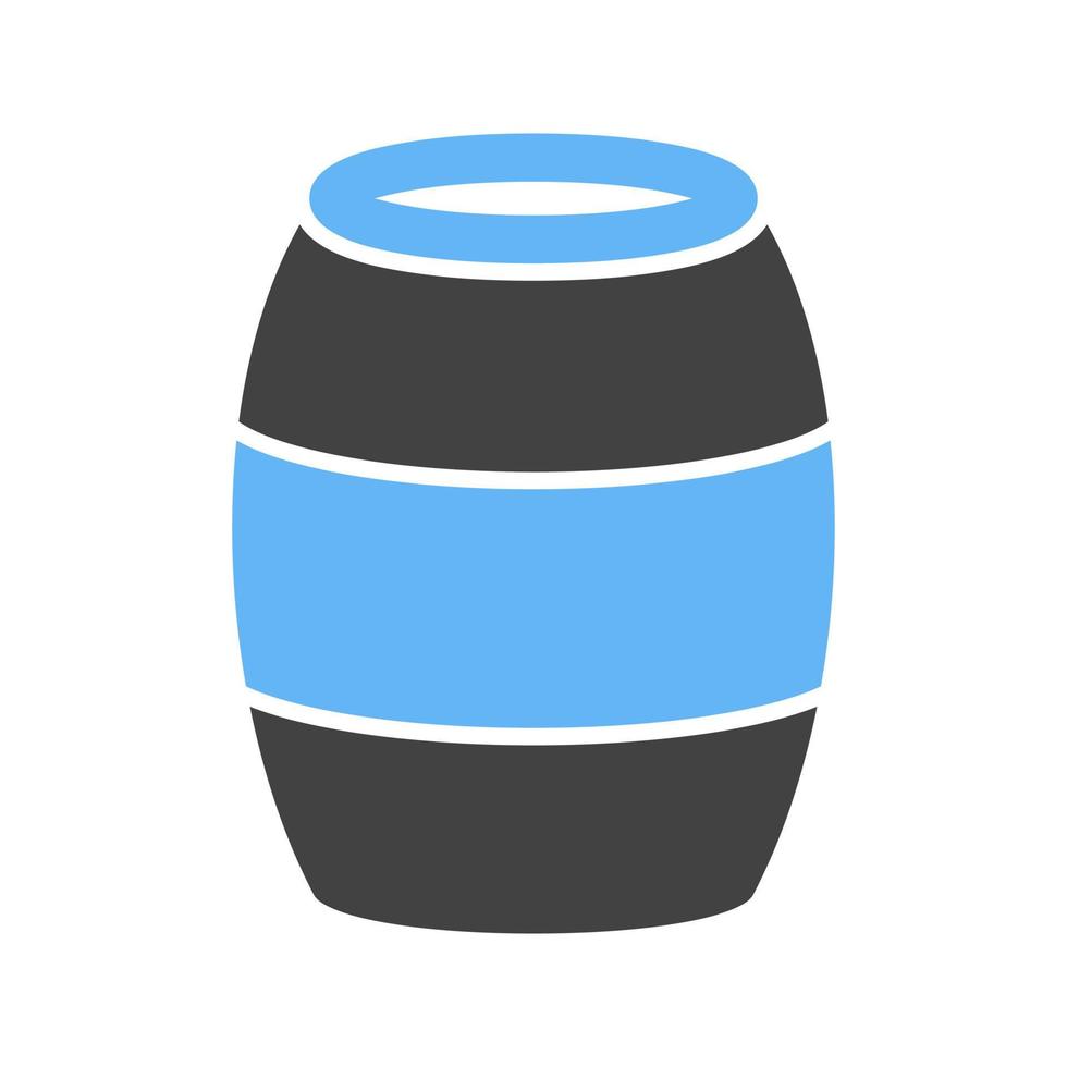 Barrel Glyphe blaues und schwarzes Symbol vektor