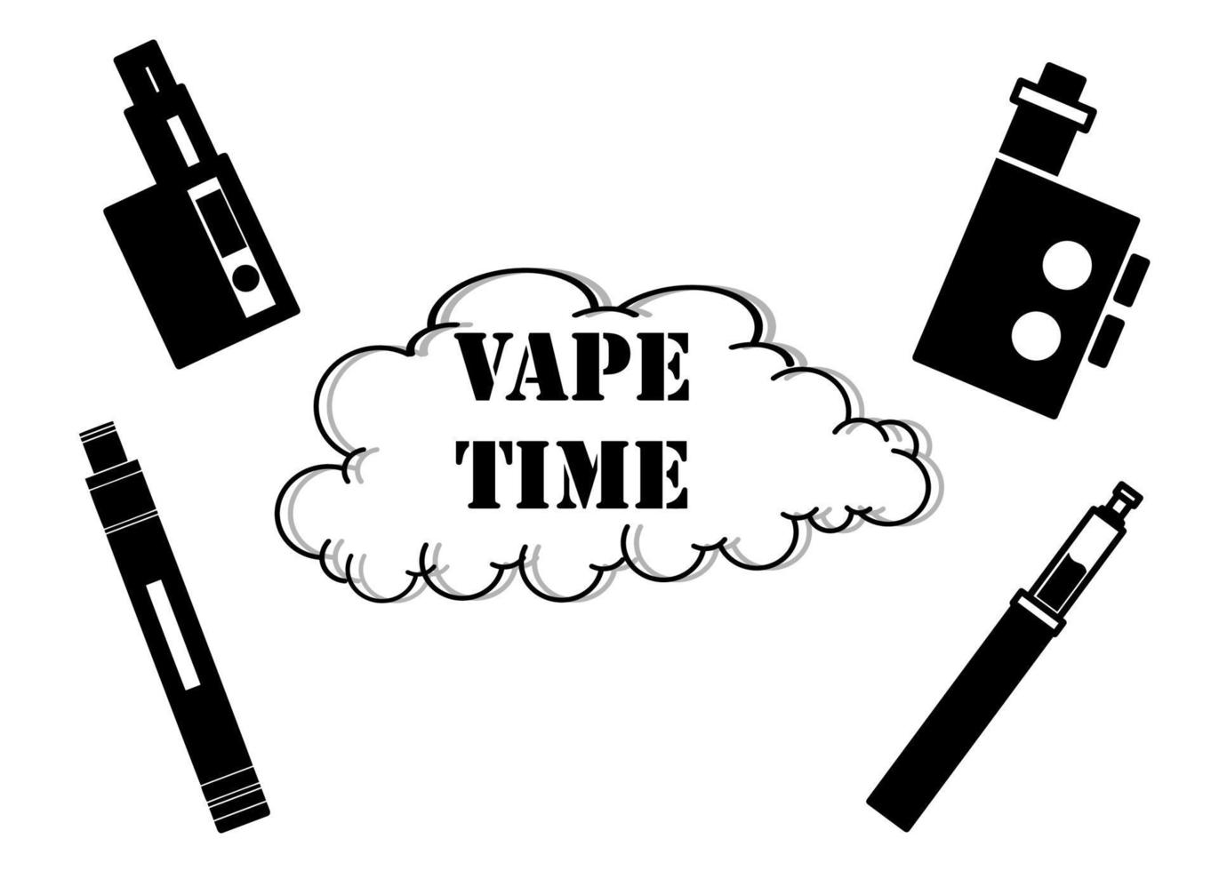 logotyp vape i silhuett illustrationer vektor