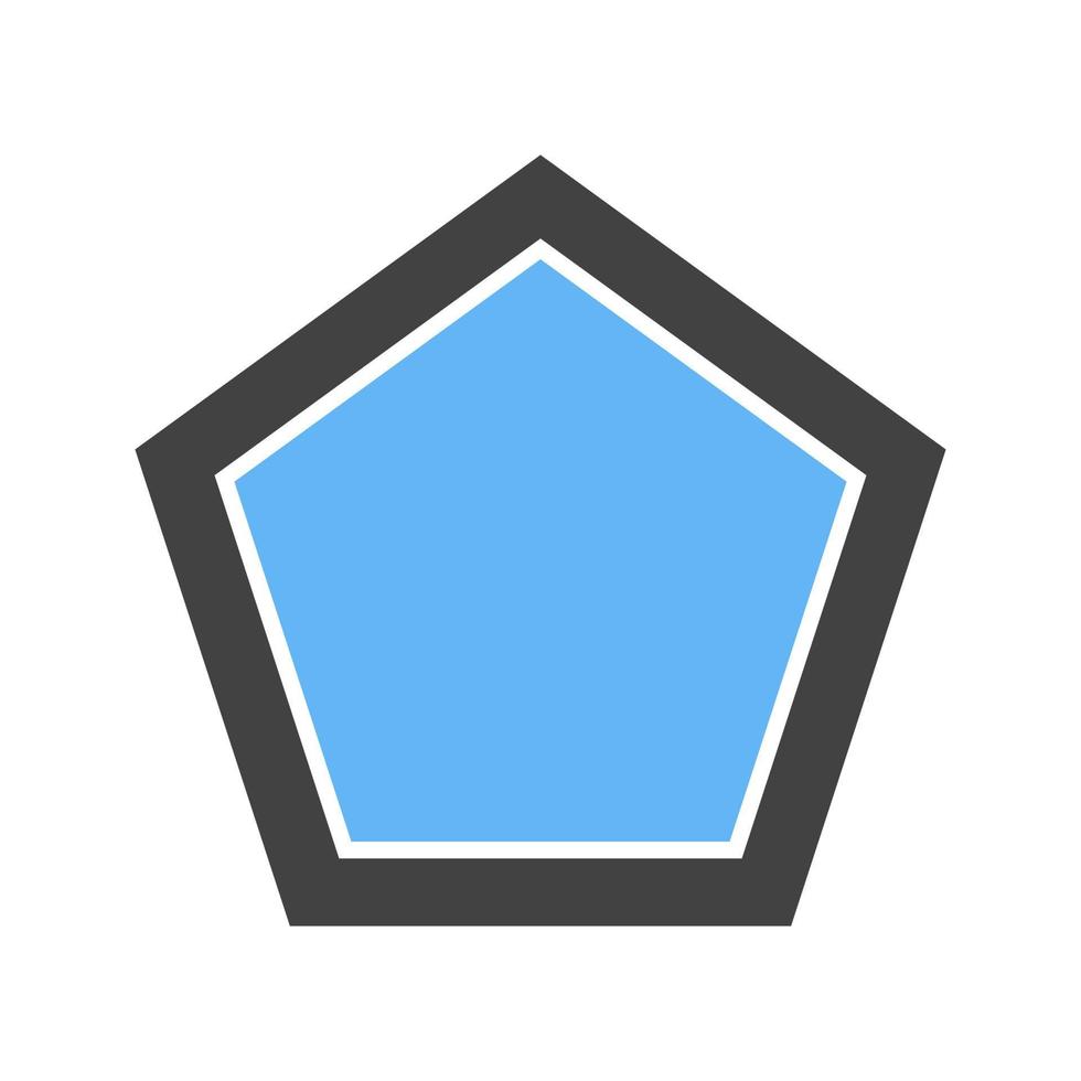 Fünfeck-Glyphe blaues und schwarzes Symbol vektor