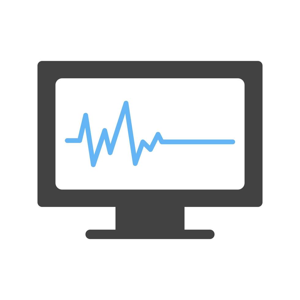 EKG mit blauem und schwarzem Symbol für die Todesglyphe vektor