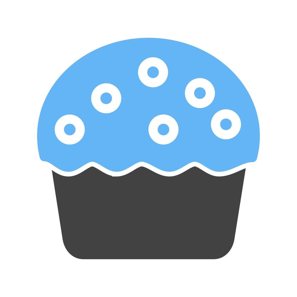 Creme-Muffin-Glyphe blaues und schwarzes Symbol vektor