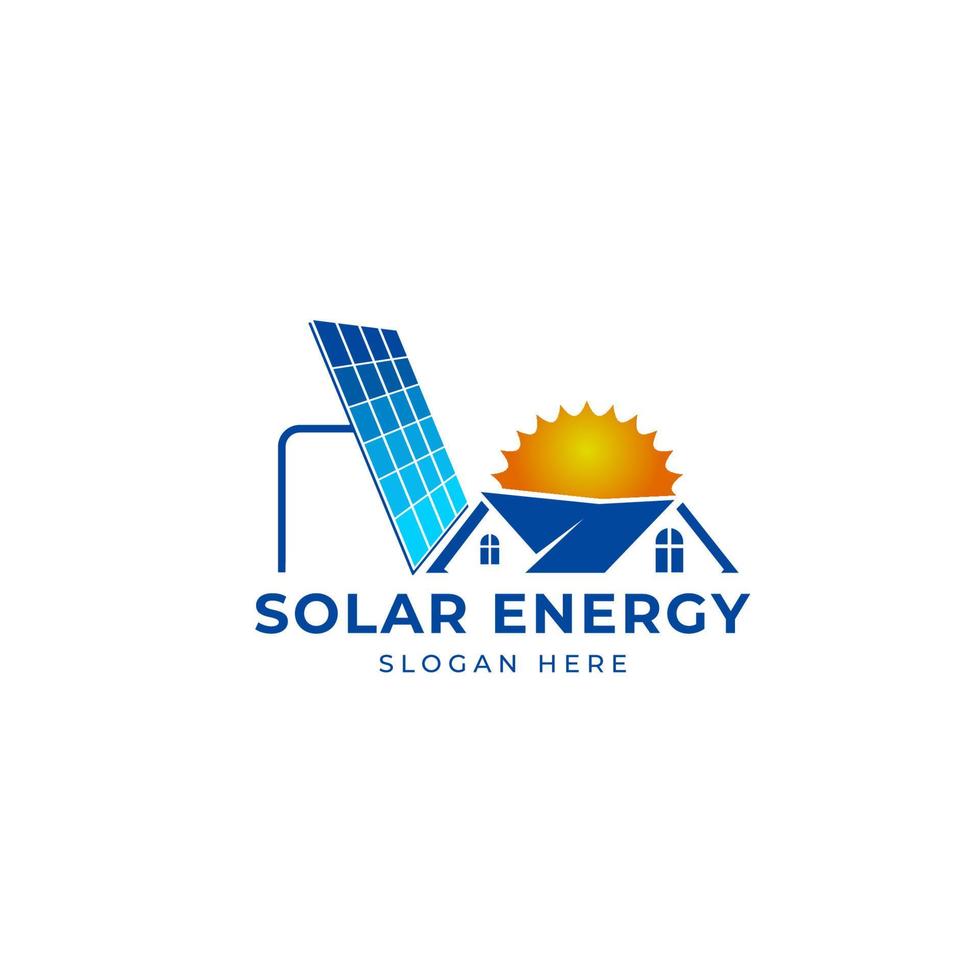 sonne solarhaus energie logo design clipart. geeignet für Solar-Tech-Geschäft vektor