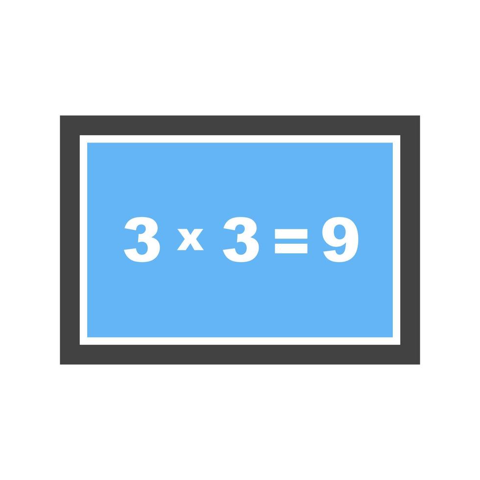 arithmetische Glyphe blaues und schwarzes Symbol vektor