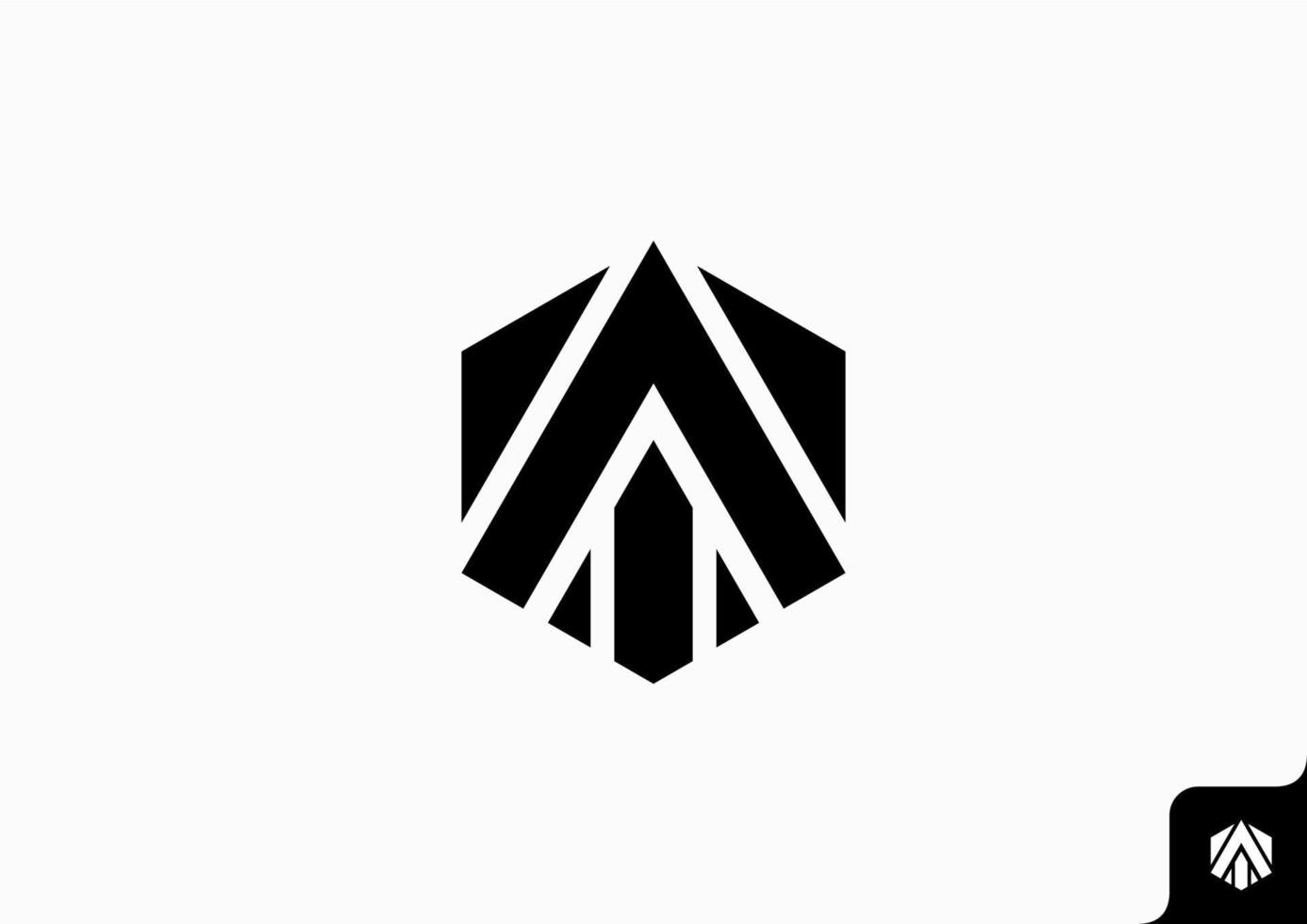 triangel och sexhörning logotyp design platt minimalistisk begrepp vektor