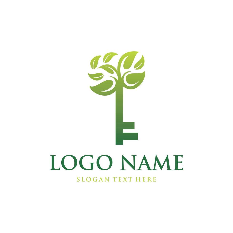 Schlüsselblatt Natur-Ökologie-Logo vektor